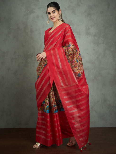 Vasthrlay Kalamkari Printed Unstitched Su Ethnic Wear