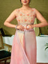 Vasthrlay Digital Printed Unstitched Pink Saree