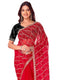 Vasthrlay Sequins Embroidery Red Saree