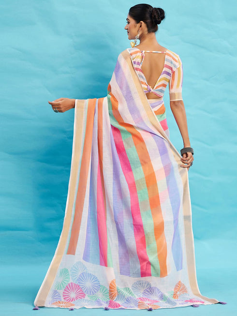 Vasthrlay Printed Unstitched Blouse Ethnic Wear