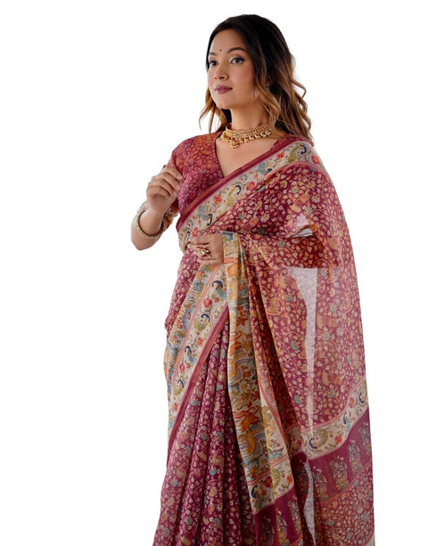Vasthrlay Handloom Geometric Traditional Saree