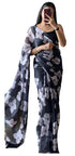 Vasthrlay Pink Georgette Unstitched Saree