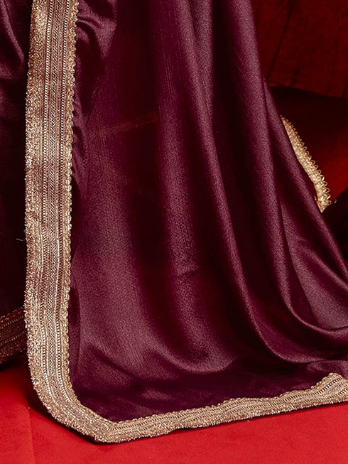 Vasthrlay Georgette Embroidery Pink Saree