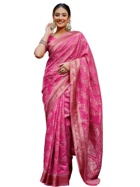 Vasthrlay Weaving Banarasi Unstitched Maroon Saree