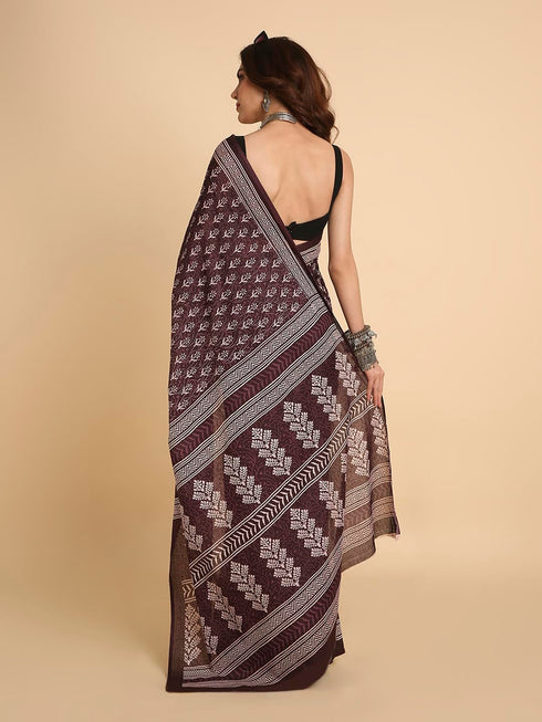 Vasthrlay Lightweight Breathable Traditional Printed Saree