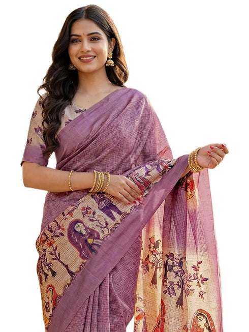 Vasthrlay Banglori Printed Dusty Saree