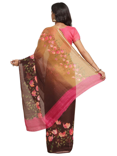 Vasthrlay Floral Unstitched Yellow Ethnic Wear
