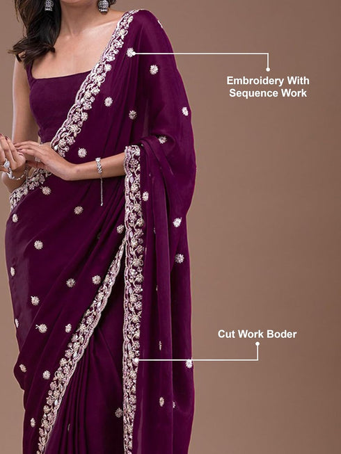Vasthrlay Embroidery Siroski Unstitch Black Ethnic Wear
