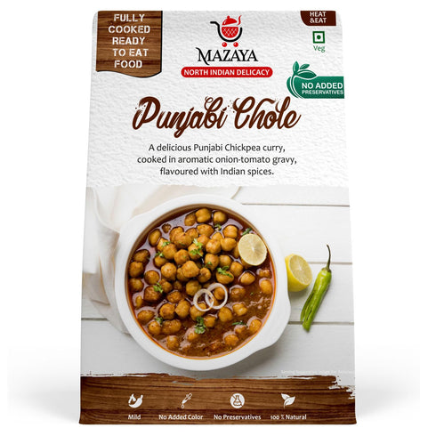 MAZAYA Heat & Eat Fully Cooked Ready to Eat Punjabi Chole with No Added Preservatives