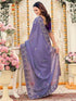 Vasthrlay Shimmer Embroidery Sky Saree