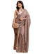 Vasthrlay Womens Cotton Printed Brown Saree With Unstitched Blouse Piece