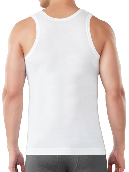Dixcy Scott Originals Clasz Vest | 100% Combed Cotton | Men's Vest | No-Peep Neckline | Breathable, Sweat Absorbent Vest for Men | Cut Away Back Arm Hole | Innerwear for Man | Pack of 2