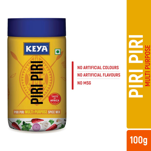 Keya Piri Piri Peri Peri Exotic Spice Mix Multi purpose Seasoning Zero Artifical Colours No Added MSG Instant Seasoning Mix Marinade Mix Dip Mix Sprinkler Perfect for Fries Sweet Corn Makhana Papad Khichdi
