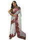 Vasthrlay Womens Printed Unstitched Beige Saree