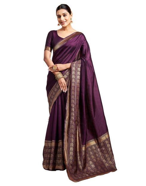 Vasthrlay Womens Banarasi Jacquard Sky Blue Saree
