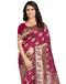 Vasthrlay Banarasi Jacquard Dark Pink Saree With Unstitched Blouse Piece