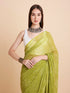 Vasthrlay Chiffon Bandhani Printed Teal Saree