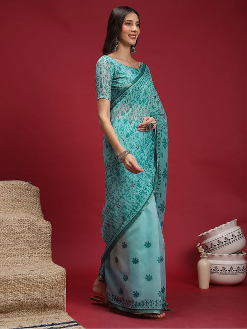 Vasthrlay Madhubani Printed Unstitched Hs Ethnic Wear