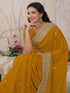 Vasthrlay Vichitra Embroidery Red Saree