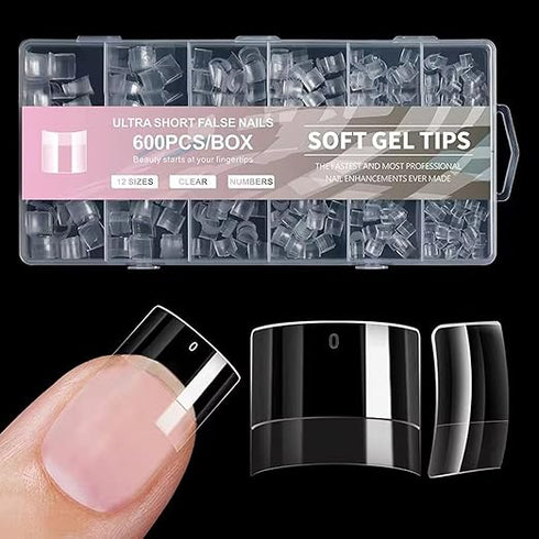 Bolt Bee soft gel tips Half Cover 600PCS Short Naill Tips