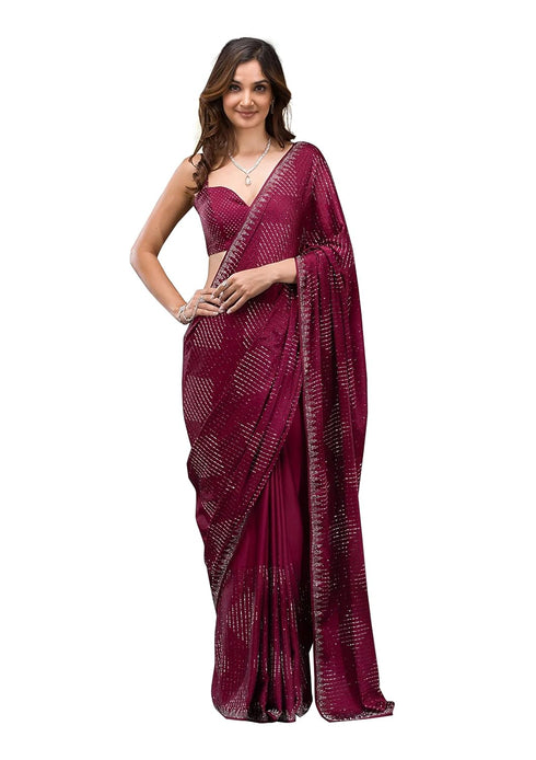 Vasthrlay Siroski Unstitch Black Ethnic Wear