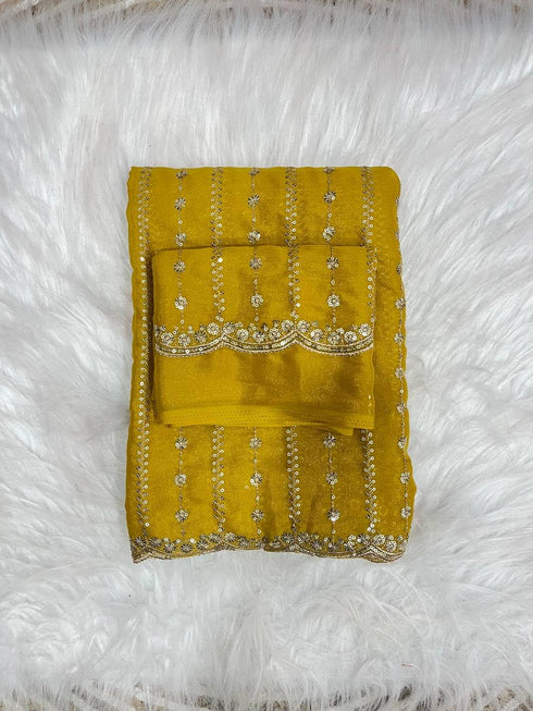 Vasthrlay Lavender Embroidery Saree