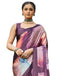 Vasthrlay Printed Tassels Black And Brown Saree With Unstitched Blouse Piece
