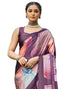 Vasthrlay Printed Tassels Unstitched Maroon Saree