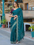 Vasthrlay Chinnon Embroidery Lime Saree