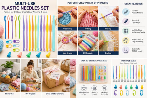 12 PCS Crochet Hooks, Ergonomic Handle Crochet Hooks Set for Arthritic Hands