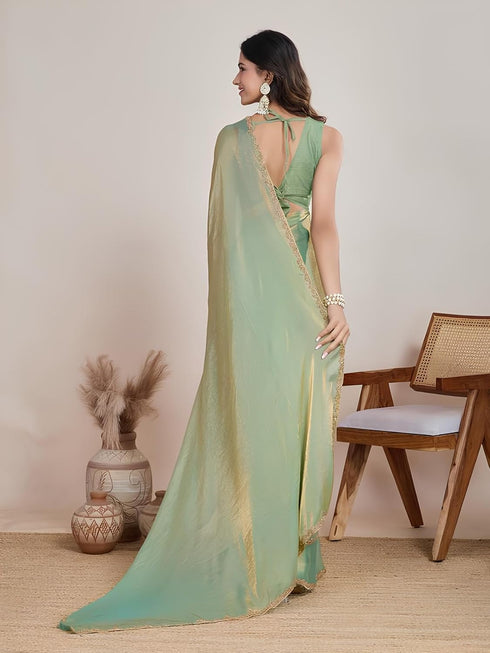VasthrlayBoarder Unstitched Chhaava Gajari Free Ethnic Wear
