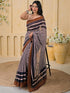 Vasthrlay Womens Printed Unstitched Peach Saree