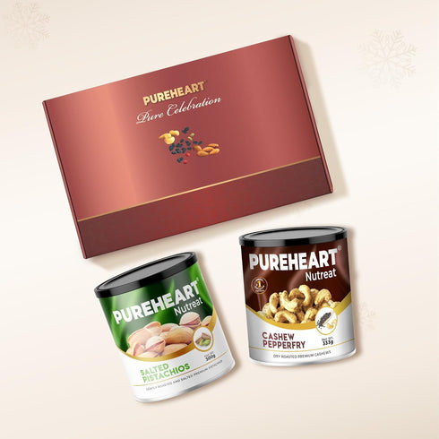 PUREHEART Christmas & New Year Celebration Gift Hamper | Premium Gift Box with Trail Mix and Salt & Sweet Nutmix