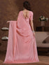 Vasthrlay Chinnon Chiffon Pista Saree
