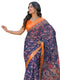 Vasthrlay Womens Printed Unstitched Dark Green Saree