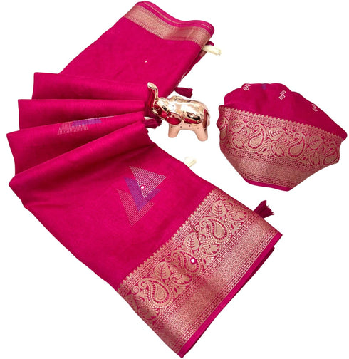 Vasthrlay Bandhani Unstitched Piece Saree