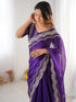 Vasthrlay Shimmer Embroidered Dark Saree