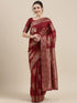 Vasthrlay Banarasi Unstitched Maroon Ethnic Wear