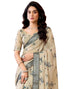 Vasthrlay Womens Printed Unstitched Olive Green Saree