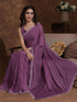 Vasthrlay Chiffon Scalloped Brown Saree