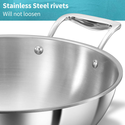 Hawkins Pro 3.5 Litre Deep-Fry Pan Triply Stainless Steel Kadhai