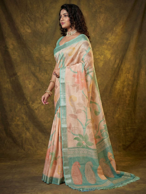 Vasthrlay Printed Handloom Unstitched Traditional Ethnic Wear
