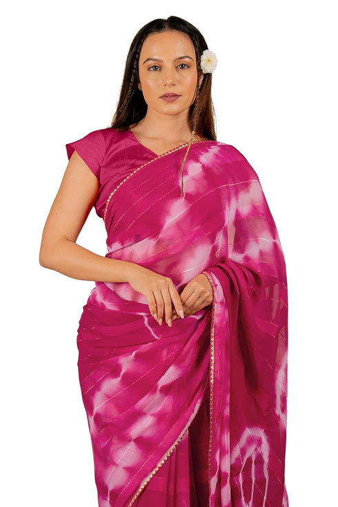 Vasthrlay Fashion Chiffon Shibori Printed Ethnic Wear