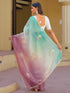 Vasthrlay Sequins Embroidery Orange Saree