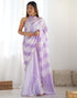 Vasthrlay Embroidery Scalloped Unstitched Off White Saree