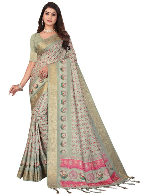 Vasthrlay Kanjivaram Traditional Unstitched Saree