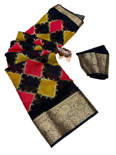 Vasthrlay Bandhani Kanjivaram Weaving