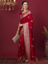 Vasthrlay Banarasi Weaving Red Saree