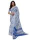 Vasthrlay Womens Printed Blue Saree With Blue Unstitched Blouse Piece