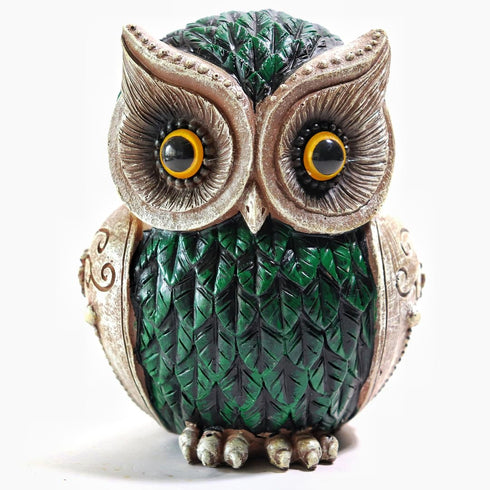 The Spiritual Living Classy Green Owl Statue for Good Luck | Feng Shui Items